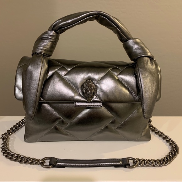 Kurt Geiger Bags Kurt Geiger Kensington Leather Top Handle Bag Gunmetal Metallic Poshmark